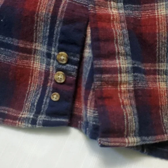 PENDLETON Mens Sz XL Plaid Wool Long Sleeve Button Down Shirt Blue Red Washable - Picture 7 of 9